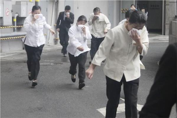 酒店模擬火災(zāi)逃生演練